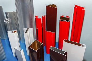 Construction profiles bar. The diversity of aluminum profiles
