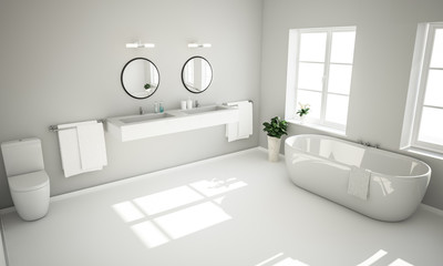 stylish bathroom in gray tones