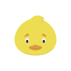 Chick face in cartoon style for children. Animal Faces Vector illustration Series