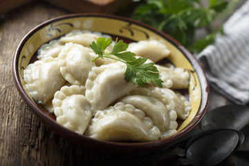Homemade traditional Ukrainian dumplings
