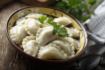 Homemade traditional Ukrainian dumplings