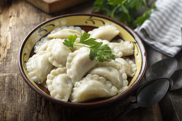 Homemade traditional Ukrainian dumplings