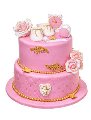 Cake for a girl on a baptismal feast. Epiphany