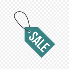 Sale, price tag icon. Sign isolated on transparent background. Vector flat design illustration
