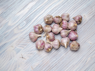 garlic on a wooden table