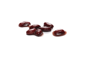 cooked red kidney beans isolated on white background 