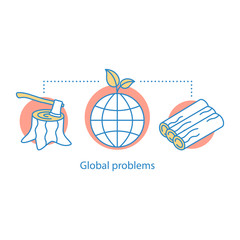 Global problems concept icon