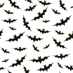 Seamless background for Halloween with black bats