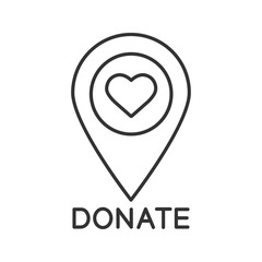 Charity organization location linear icon