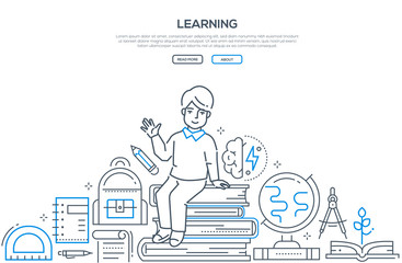 Learning - modern line design style vector banner