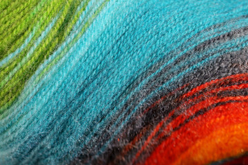Colorful knitting wool details