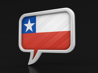 Speech bubble with Chilean flag. Image with clipping path