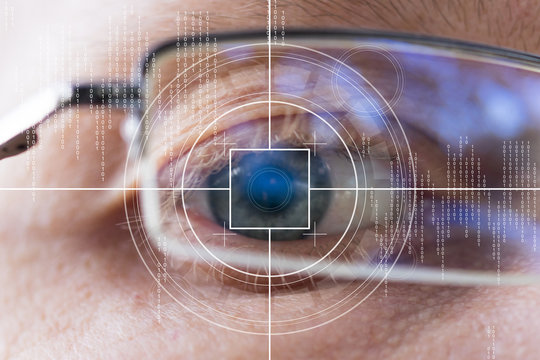 Eye monitoring health virtual reality digital in the healthcare network.