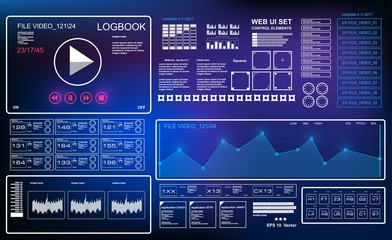 Futuristic hud music dashboard display virtual reality technology screen