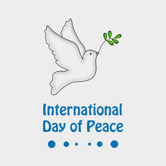 illustration of elements of World Peace Day Background.  Peace Symbol with World Peace Day text on the occasion of World Peace Day 