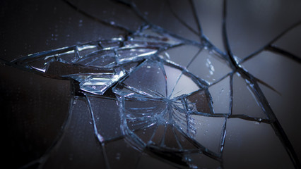 Pieces of splitted or broken glass