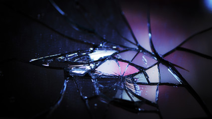 Pieces of splitted or broken glass