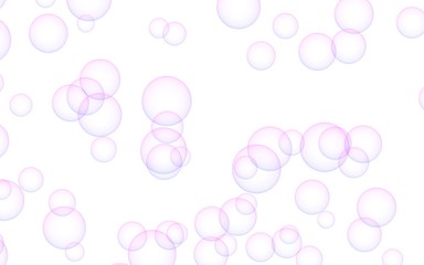 Light pastel colored background with pink bubbles. Wallpaper, texture pink balloons. 3D illustration