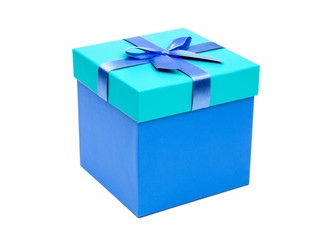 Gift box with ribbon bow. Holiday present