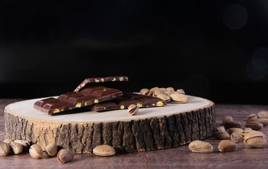 cake with chocolate and nuts