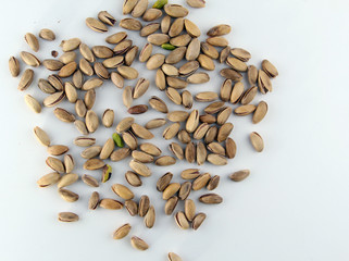 sunflower seeds on white background