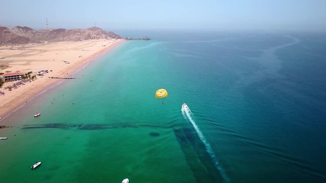Aerial view of Parasailing