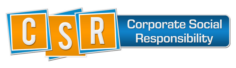 CSR - Corporate Social Responsibility Blue Orange Squares Bar 