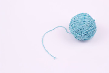 Turkuaz ball of yarn on white background