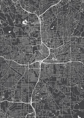 Naklejka premium City map Atlanta, monochrome detailed plan, vector illustration