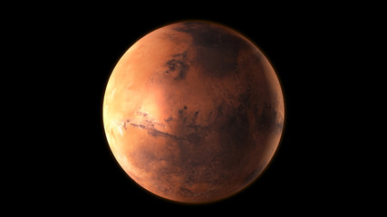 Planet Mars in the outer space. 3D Rendering
