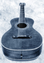 vintage blues guitar,retro image