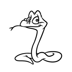 Green little snake cartoon illustration isolated image coloring page

