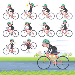 flat type Gray suit business women Bad condition_road bike