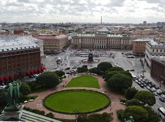Naklejka premium View on of St. Petersburg city from the colonnade of St. Isaac's. Russia