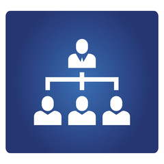 organization chart icon in blue background