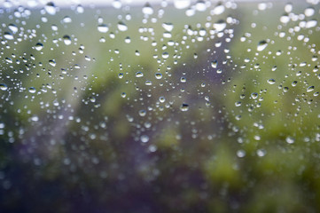 water drops on car window