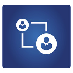 people network icon in blue background