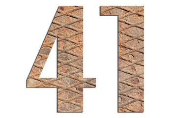 41 – with metal texture on white background