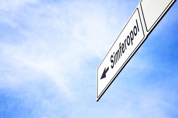 Signboard pointing towards Simferopol