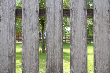 Old wooden fence close-up