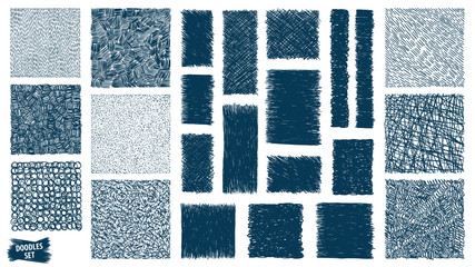 Doodles set. Scribble collection. Quirky sketches. Scrawl elements. Hand drawn effect vector. Pen lines. Frames. Notebook drawings for your design. Simple strokes. © ADELART