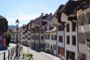 Naklejka premium アーラウ旧市街の街並み（スイス）
