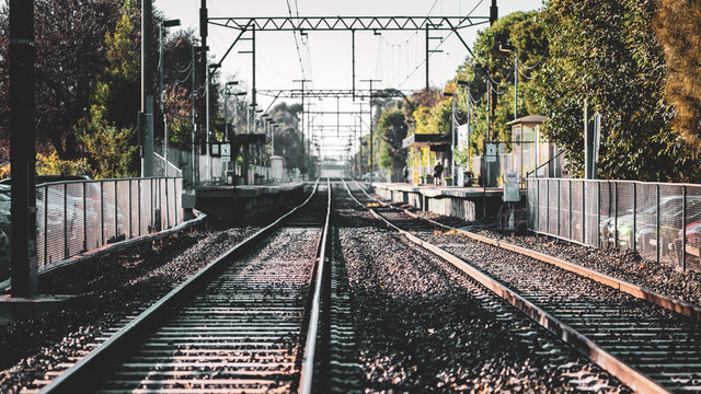 Railroad tracks at Northcote in the city of Melbourne Australia