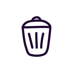 Rubbish bin icon vector illustration on white background