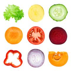 Collection of vegetable slices