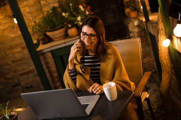 Her backyard is favorite place to work in evening hours