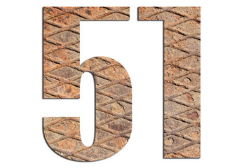 51 – with metal texture on white background