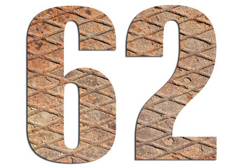 62 – with metal texture on white background