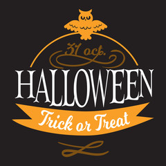 Happy Halloween lettering logo sign