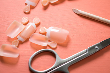 Nagelschere, Rosenholz Stäbchen Künstliche Fingernägel im French Nail Design